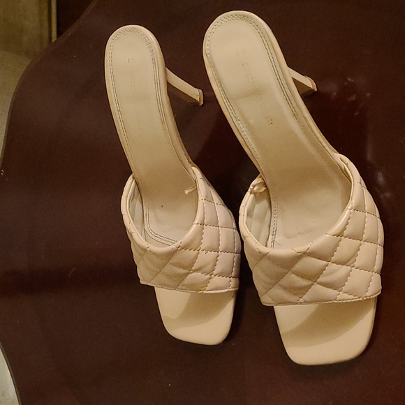 Pinky taupe slide heels Bottega Veneta inspired - Picture 3 of 5